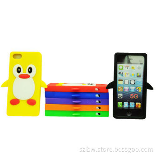 3D Penguin Shaped Silicone Protective Case for iPhone 5C, ODM/OEM Orders Welcomed